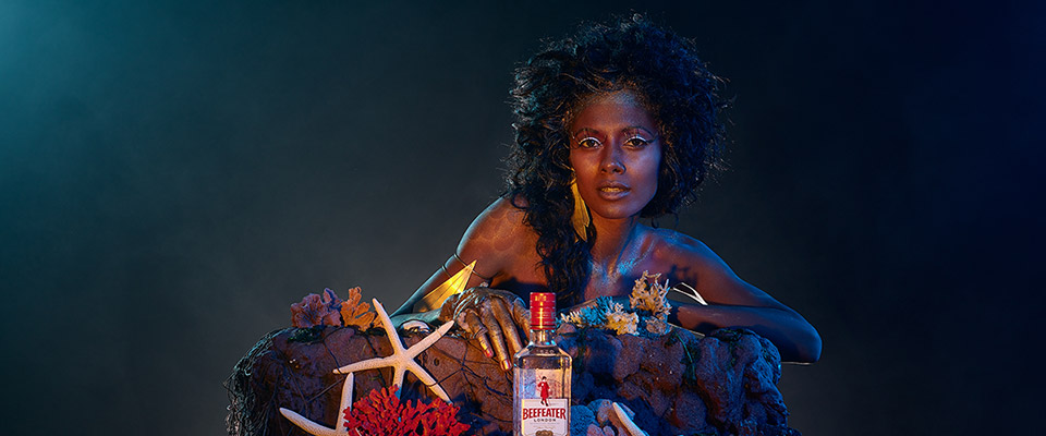 Woman with Beefeater gin